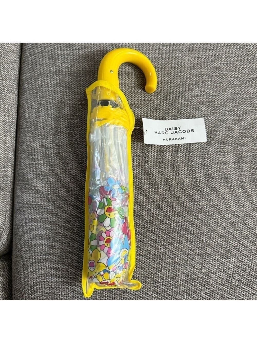 Marc Jacobs Daisy Parfums Takashi Murakami Umbrella Floral Clear Yellow New - Picture 5 of 11